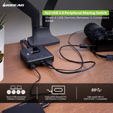 IOGEAR 4x2 USB 3.0 Peripheral Sharing Switch - Share 4 USB Devices Between 2 Computers - LED Indicators - Cables n Remote Included - PC - MAC - Printer - Scanner - Mouse/Keyboard and More - GUS432 2X4 USB 3.0
