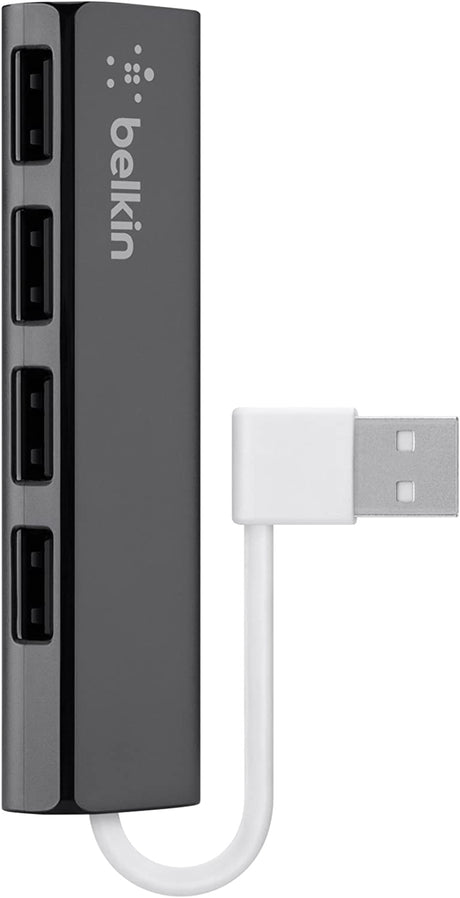 Belkin F4U042BT Ultra-Slim Travel Hub - 4-Port Ultra Slim ,Black 4-Port Ultra Slim Black