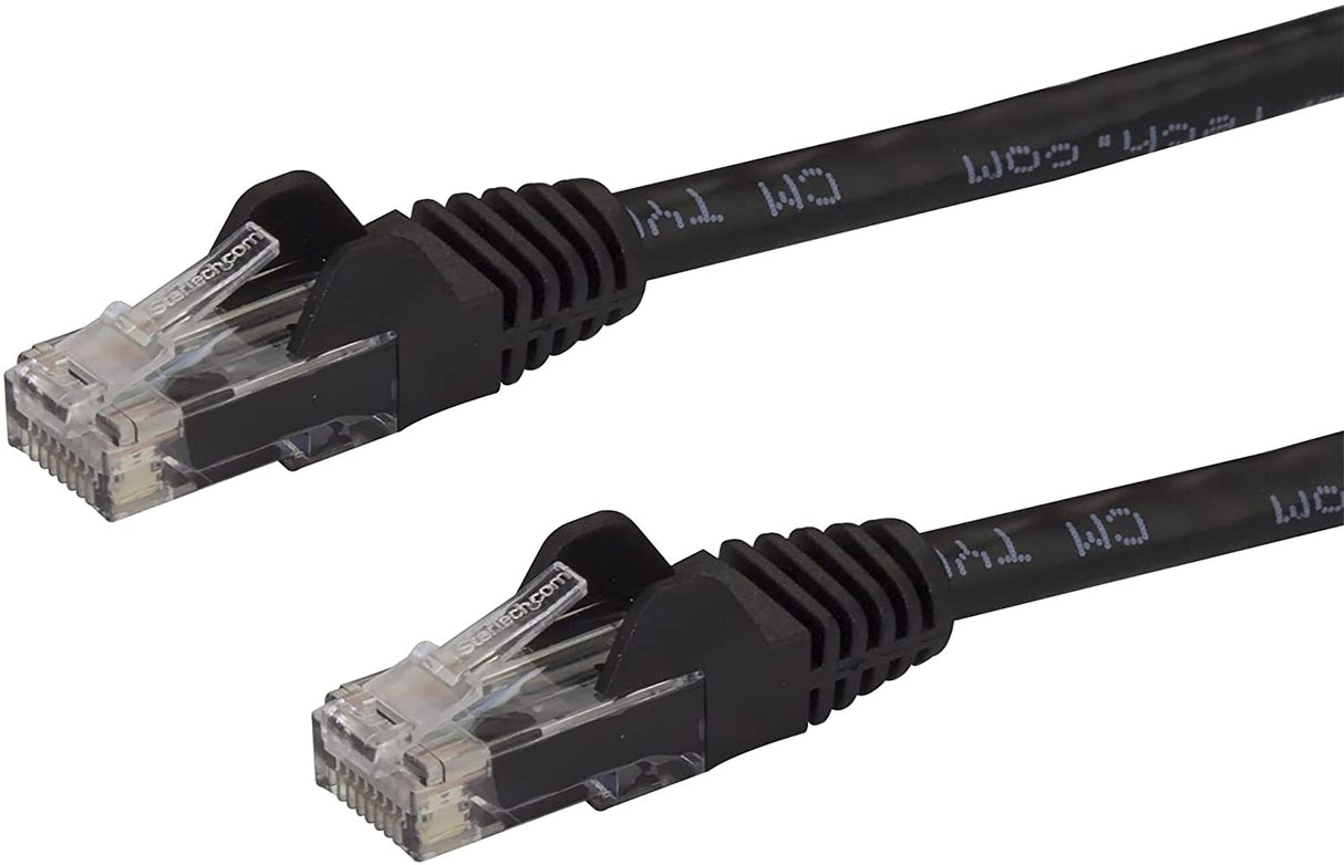 StarTech.com 25ft CAT6 Ethernet Cable - Black CAT 6 Gigabit Ethernet Wire -650MHz 100W PoE++ RJ45 UTP Category 6 Network/Patch Cord Snagless w/Strain Relief Fluke Tested UL/TIA Certified (N6PATCH25BK) Black 25 ft / 7.6 m 1 Pack