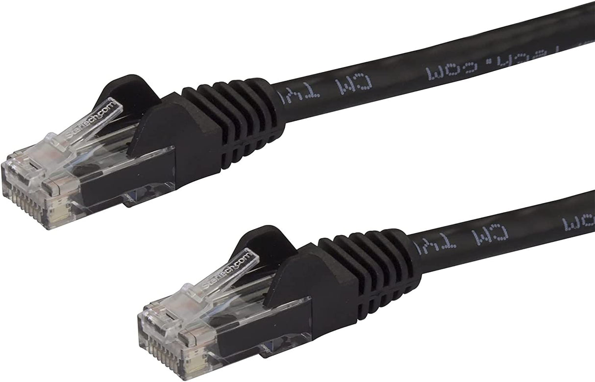 StarTech.com 15ft CAT6 Ethernet Cable - Black CAT 6 Gigabit Ethernet Wire -650MHz 100W PoE RJ45 UTP Network/Patch Cord Snagless w/Strain Relief Fluke Tested/Wiring is UL Certified/TIA (N6PATCH15BK) Black 15 ft / 4.5 m 1 Pack