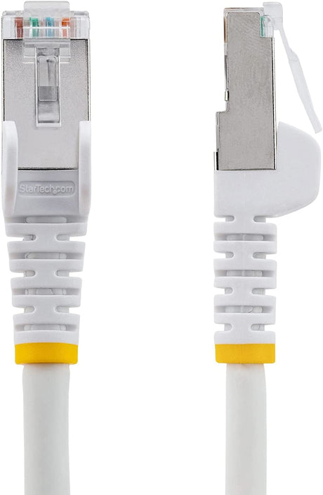 StarTech.com 20ft CAT6a Ethernet Cable - Low Smoke Zero Halogen (LSZH) - 10 Gigabit 500MHz 100W PoE RJ45 S/FTP White Network Patch Cord Snagless w/Strain Relief (NLWH-20F-CAT6A-PATCH)