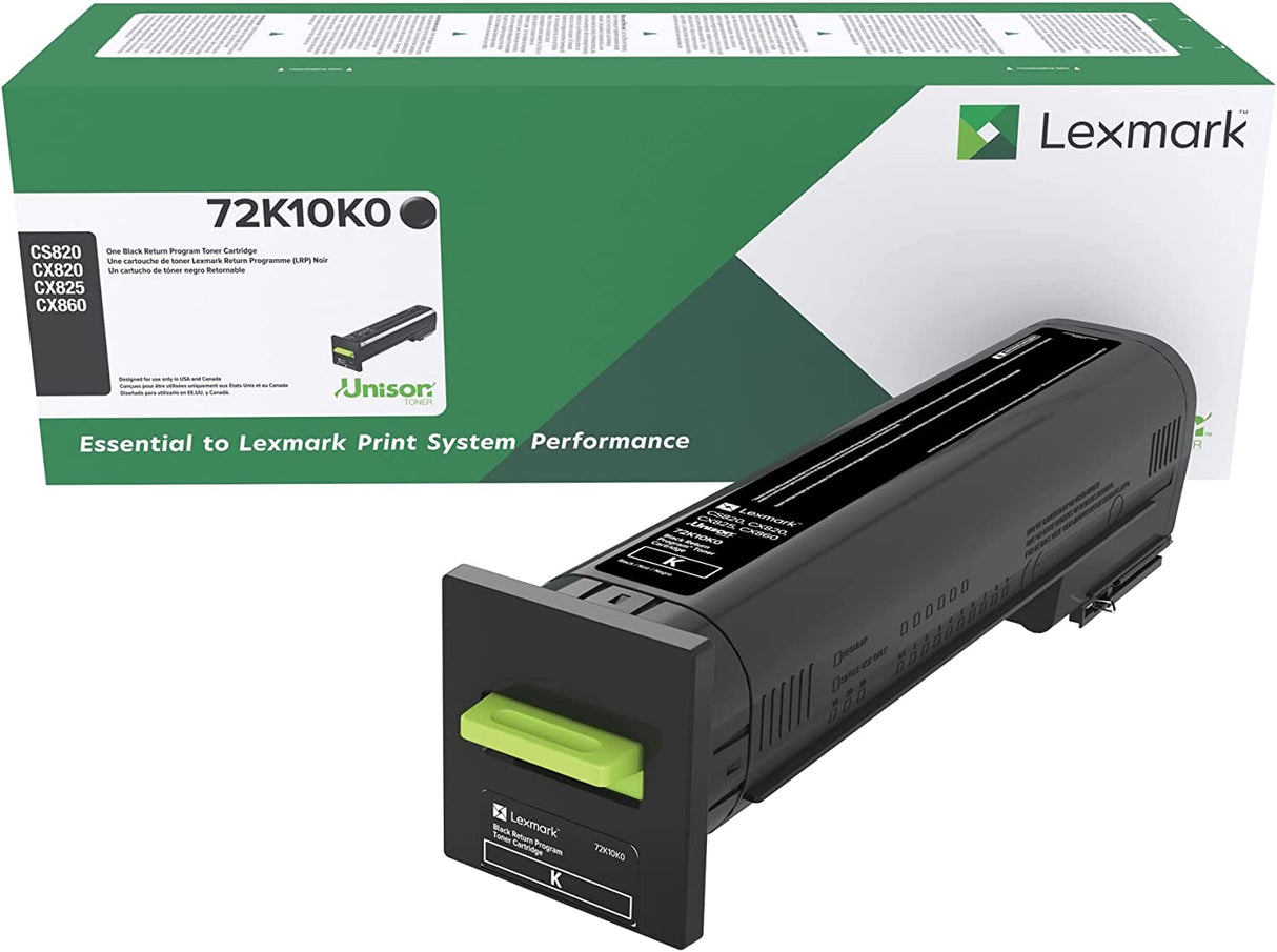 Lexmark 72K10K0 Unison Toner Cartridge, Black
