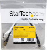 StarTech.com 1ft CAT6a Ethernet Cable - 10 Gigabit Shielded Snagless RJ45 100W PoE Patch Cord - 10GbE STP Network Cable w/Strain Relief - Black Fluke Tested/Wiring is UL Certified/TIA (C6ASPAT1BK) 1 ft Black
