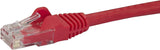 StarTech.com 25ft CAT6 Ethernet Cable - Red CAT 6 Gigabit Ethernet Wire -650MHz 100W PoE RJ45 UTP Category 6 Network/Patch Cord Snagless w/Strain Relief Fluke Tested UL/TIA Certified (N6PATCH25RD) Red 25 ft / 7.6 m 1 Pack