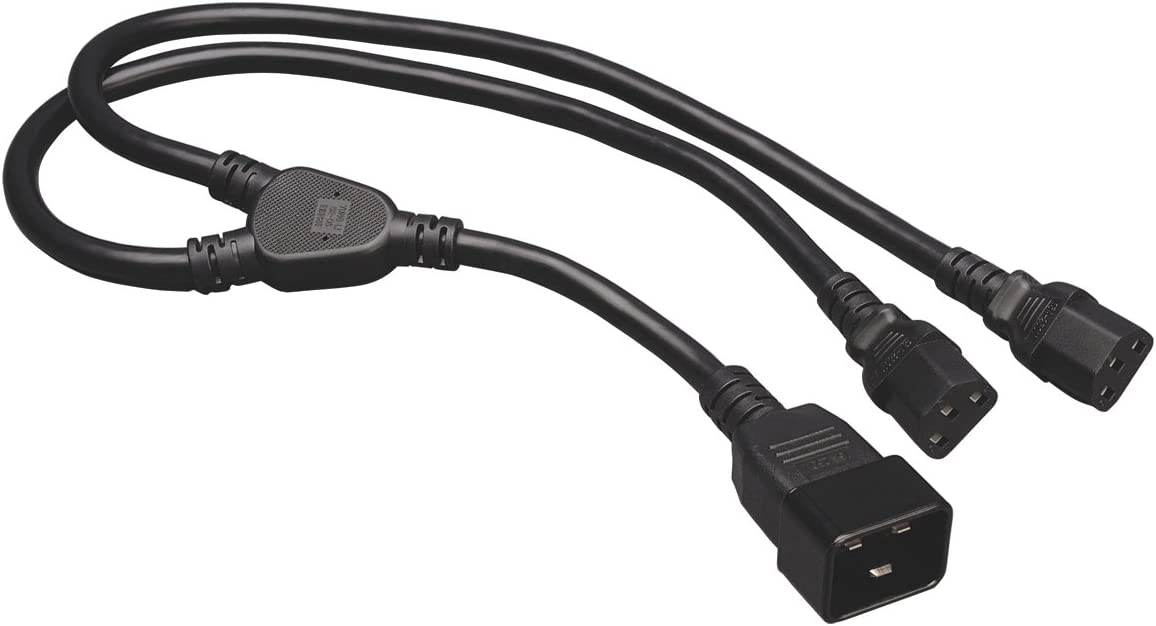 Tripp Lite Heavy-Duty Power Splitter Y Cable 15A, 14AWG (IEC-320-C20 to 2x IEC-320-C13) 2-ft.(P032-002-2C13),Black
