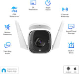 TP-Link Tapo 2K HD Security Camera Outdoor Wired, IP66 Weatherproof, Motion/Person Detection, Works with Alexa &amp; Google Home, Built-in Siren w/ Night Vision, Cloud/SD Card Storage, 2-Way Audio(C310)