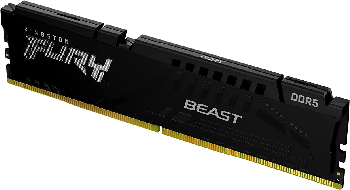 Kingston Fury Beast 16GB 4800MHz DDR5 CL38 Desktop Memory Single Module KF548C38BB-16, Black 4800MT/s 16GB