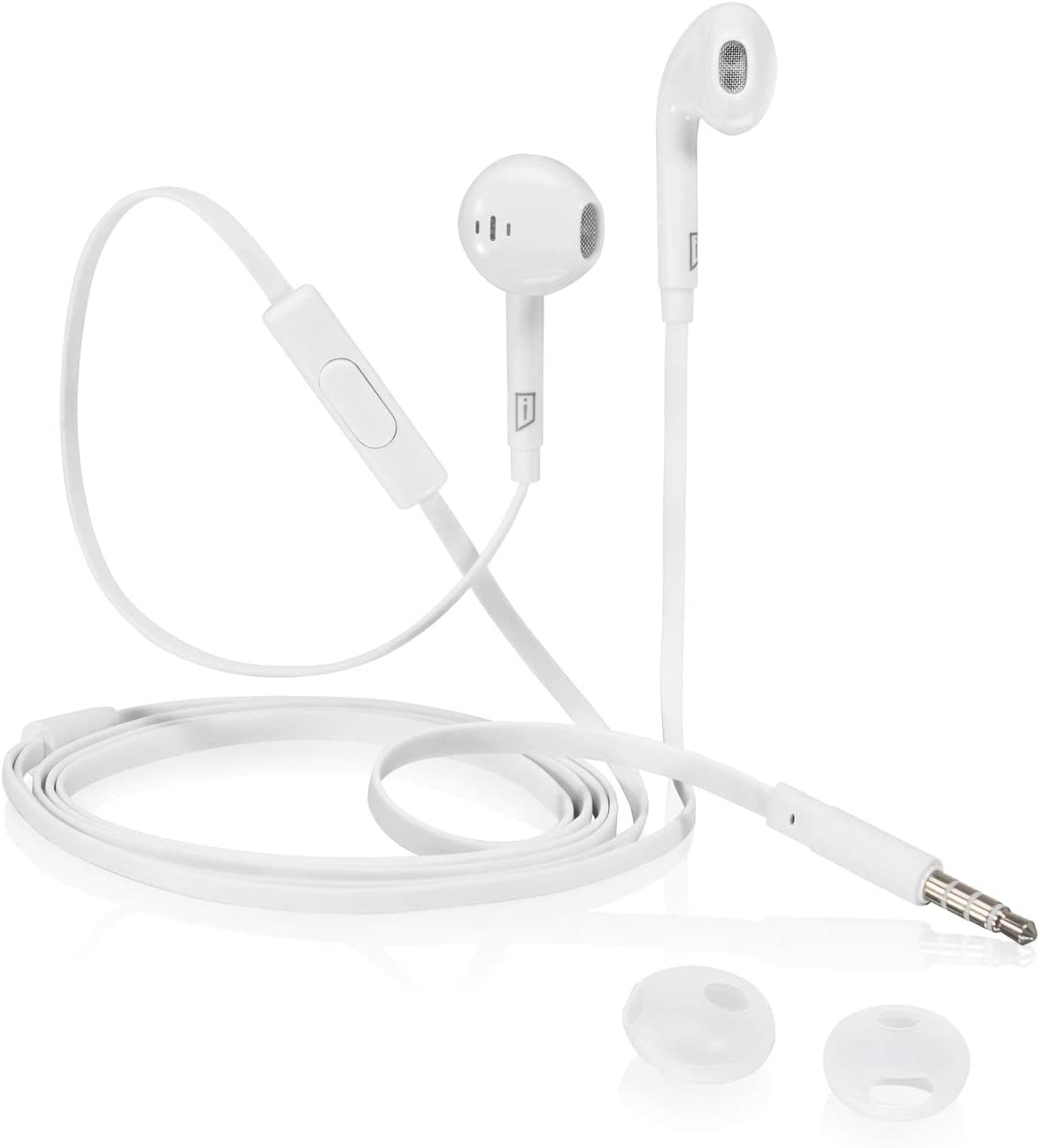 iStore Tangle Free Earbuds for Tablets, Laptops, iPhones, White (AEH036CAI)