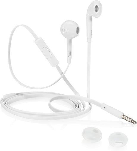 iStore Tangle Free Earbuds for Tablets, Laptops, iPhones, White (AEH036CAI)