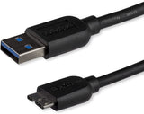 StarTech.com 1m 3ft Slim USB 3.0 A to Micro B Cable M/M - Mobile Charge Sync USB 3.0 Micro B Cable for Smartphones and Tablets (USB3AUB1MS)