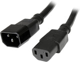 StarTech.com 3ft (1m) Power Extension Cord, C14 to C13, 10A 125V, 18AWG, Computer Power Cord Extension, IEC-320-C14 to IEC-320-C13 AC Power Cable Extension for Power Supply, UL Listed (PXT1003) 3 ft/1 m 16 AWG