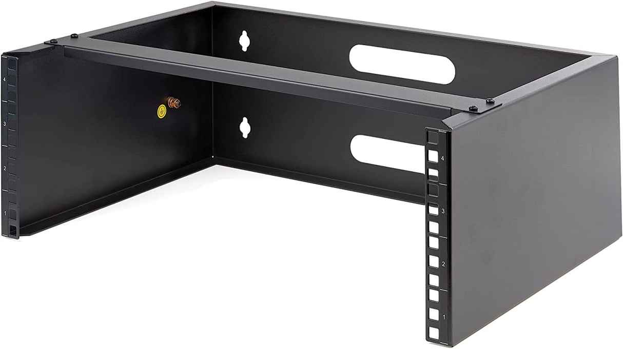 StarTech.com 4U Wall Mount Network Rack - 14 Inch Deep (Low Profile) - 19" Patch Panel Bracket for Shallow Server and IT Equipment, Network Switches - 44lbs/20kg Weight Capacity, Black (WALLMOUNT4) 4U Panel Bracket