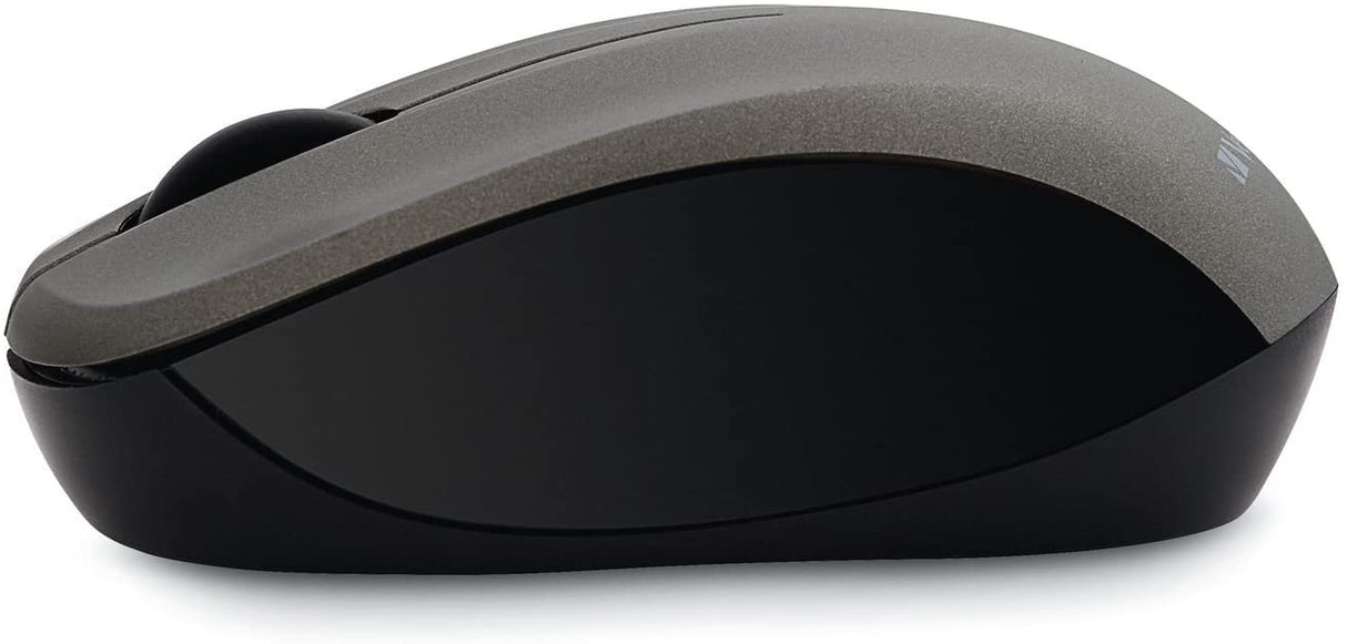 Verbatim Wireless Silent Mouse 2.4GHz with Nano Receiver - Ergonomic, Blue LED, Noiseless and Silent Click for Mac and Windows - Graphite, 1.4" x 2.3" x 3.7"