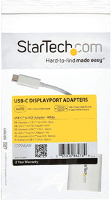 StarTech.com USB-C to VGA Adapter - White - 1080p - Video Converter For Your MacBook Pro / Projector / VGA Display (CDP2VGAW) White 1080p