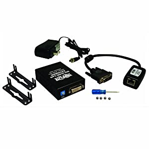 Tripp Lite DVI over Cat5 / Cat6 Extender, Extended Range Video Transmitter and Receiver 1920x1080 at 60Hz(B140-101X),Black
