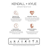 Itouch Kendall &amp; Kylie Smart Watch Fitness Tracker, Heart Rate, Step Counter, Notifications, Touch Screen with Bluetooth Headphone Set for Women and Men (Gold/Black)