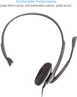 Cyber Acoustics Mono Headset, headphone with microphone, great for K12 School Classroom and Education (AC-104),Gray