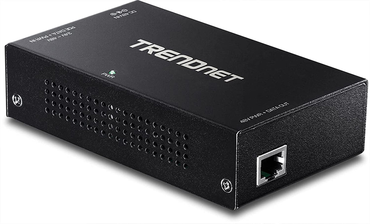 TRENDnet Gigabit PoE+ Repeater/Amplifier, TPE-E110, Extender, 1 x Gigabit PoE+ in Port, 1 x Gigabit PoE Out Port, Extends 100m for Distance Up to 200m (656 ft), Supports PoE (15.4W) &amp; PoE+ (30W) Up to 600m (1,968 ft) Gigabit PoE+