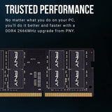 PNY Performance 32GB DDR4 DRAM 2666MHz (PC4-21300) CL19 (Compatible with 2400MHz or 2133MHz) 1.2V Notebook/Laptop (SODIMM) Computer Memory RAM – MN32GSD42666 32GB 2666MHz