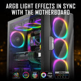 Antec RGB Fans, PC Fans, 5V-3PIN Addressable RGB Fans, 120mm Fan with Controller, Motherboard SYNC with 5V-3PIN, Fusion Series Black 3 Packs 3 Packs Black 3 Packs