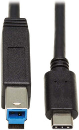 Tripp Lite USB C to USB Type B Cable USB Type C 3.1 Gen 2, 10 Gbps M/20In (U422-20N-G2)