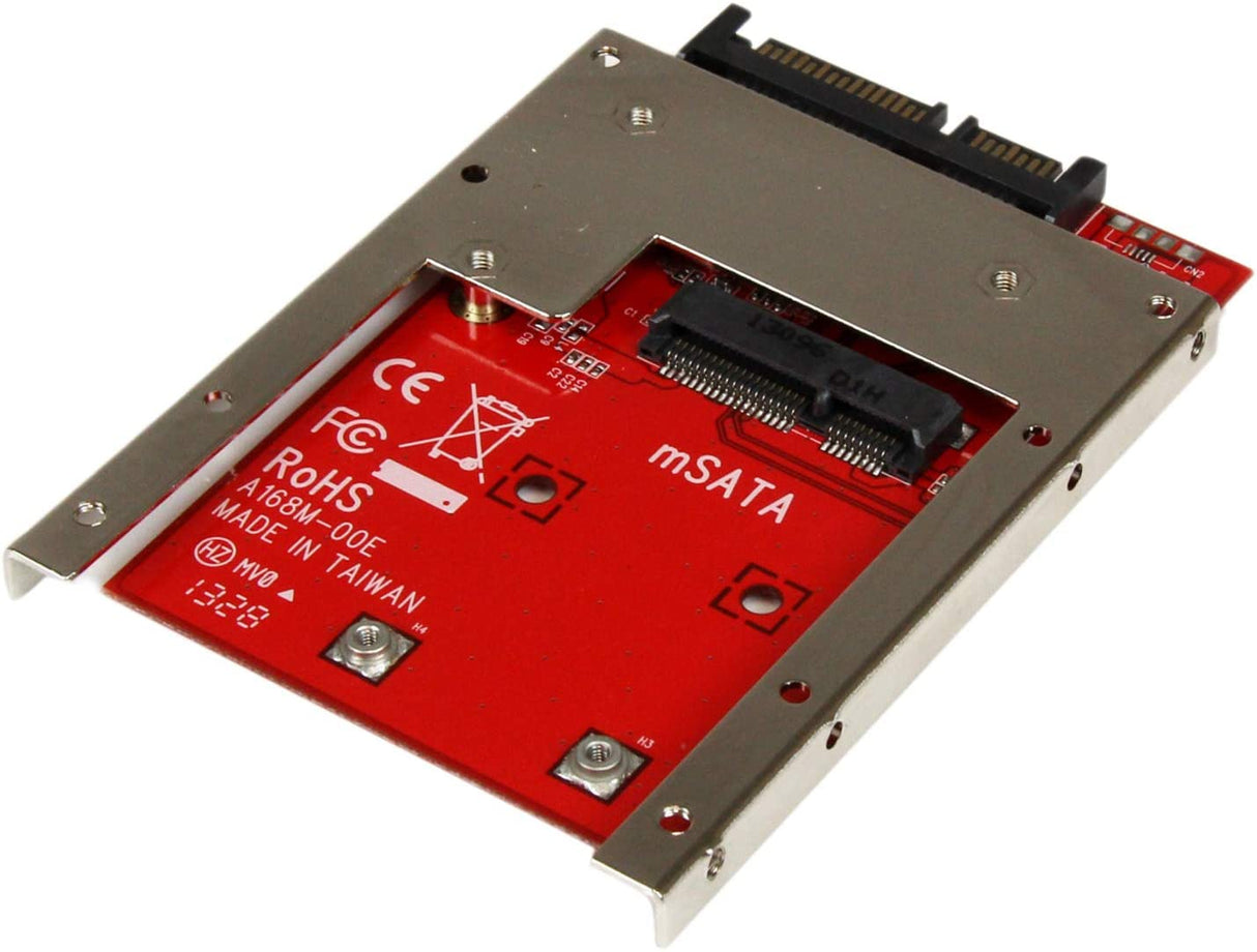 StarTech.com mSATA SSD to 2.5in SATA Adapter Converter - mSATA to SATA Adapter for 2.5in bay with Open Frame Bracket and 7mm Drive Height (SAT32MSAT257) 2.5" SATA mSATA Drive