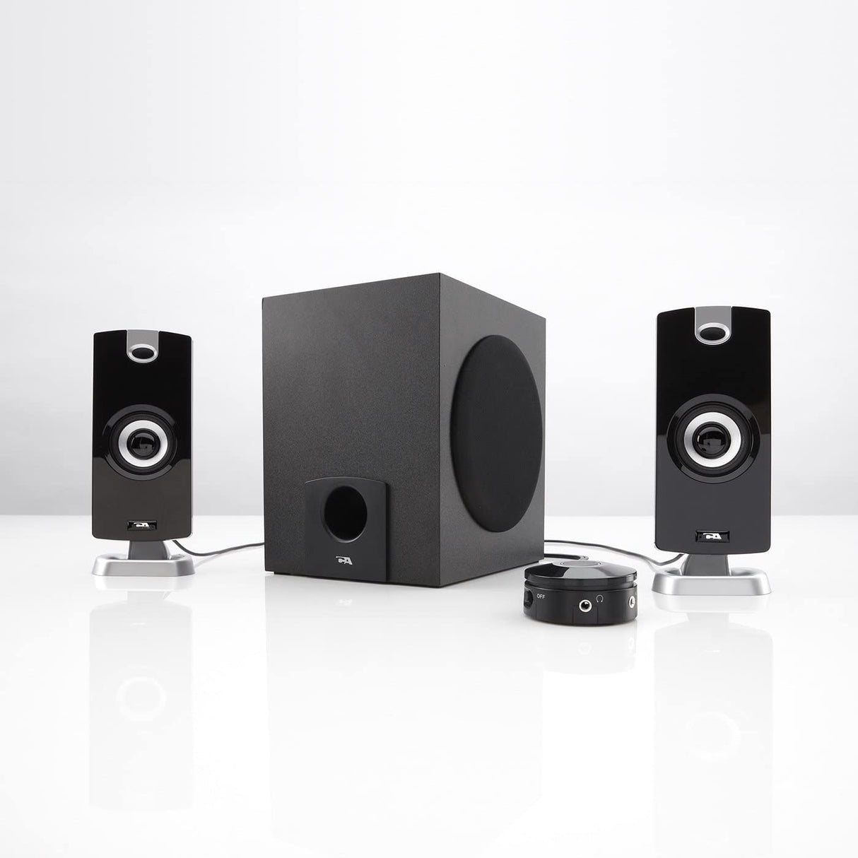 Cyber Acoustics 2.1 Subwoofer Speaker System with 18W of Power – Great for Music, Movies, Gaming, and Multimedia Computer Laptops (CA-3090) Green
