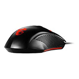 MSI Clutch GM08 Gaming Mouse, 4200 DPI, Optical Sensor, 3 Adjustable Weights, Red LED Lighting, Symmetrical Design