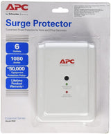 APC Wall Outlet Multi Plug Extender, P6W, (6) AC Multi Plug Outlet, 1080 Joule Surge Protector white Outlets Only