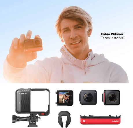 Insta360 ONE RS Twin Edition - Waterproof 4K 60fps Action Camera &amp; 5.7K 360 Camera with Interchangeable Lenses, Stabilization, 48MP Photo, Active HDR, AI Editing