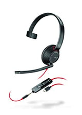 Blackwire 5210 USB-C Headset (Plantronics) - Wired, Single Ear (Monaural) Computer Headset with Boom Mic - USB-C, 3.5 mm to connect to your PC, Mac, Tablet and/or Cell Phone
