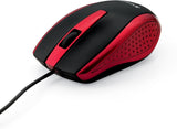 Verbatim Wired USB Computer Mouse - Corded USB Mouse for Laptops and PCs - Right or Left Hand Use, Red