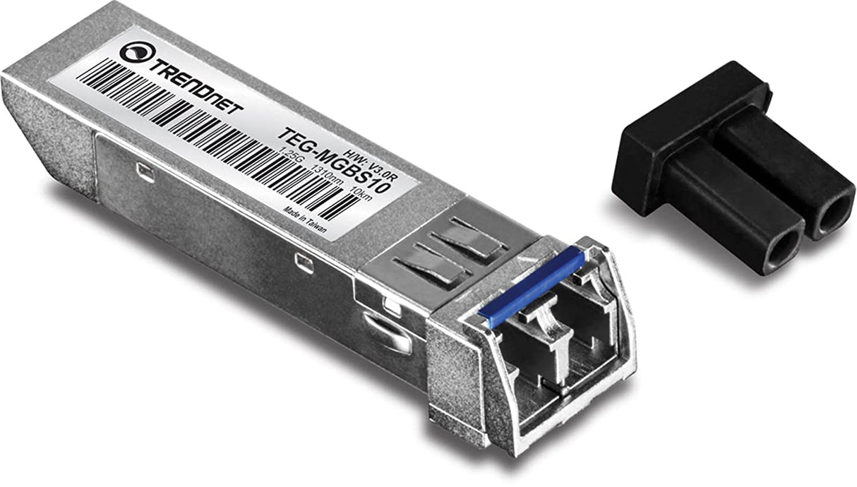 TRENDnet SFP to RJ45 Mini-GBIC Single-Mode LC Module, TEG-MGBS10, for Single Mode Fiber, Distances up to 10km (6.2 Miles), Gigabit SFP Module, IEEE 802.3z Gigabit Ethernet, Lifetime Protection 1-Pack 10 km/6.2 mi