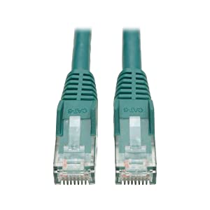Tripp Lite Cat6 Gigabit Snagless Molded Patch Cable (RJ45 M/M) - Green, 1-ft. (N201-001-GN)