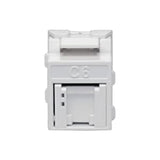 Tripp Lite RJ45 Keystone Jack, Cat6a/Cat6/Cat5e, RJ45 Connector, Shuttered, Dust Cap, No Tools Required, PoE/PoE+ Compliant, TAA Compliant, White (N238-001-GY-TF)