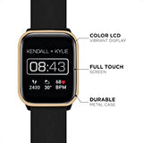 iTouch Kendall + Kylie Smartwatch iPhone and Android Compatible, Pedometer, Walking and Running Tracker for Women and Men (Gold Case and Black/Leopard Print Interchangeable Straps) Gold Case - Black/Leopard Print Straps