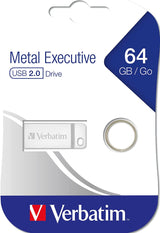 Verbatim 64GB Metal Executive USB Flash Drive - Silver 64 GB 2.0 Silver