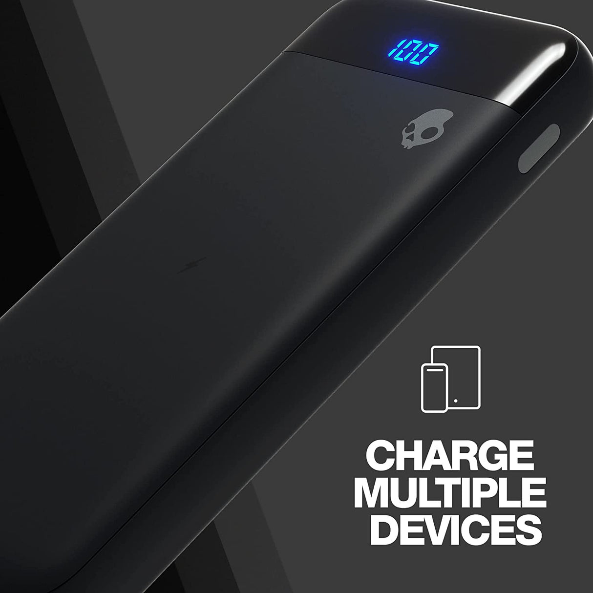Skullcandy Stash Fuel 10000 mAh Portable Charger, Wireless Charging Power Bank - Black Black 1 Count (Pack of 1) Stash Fuel Charger