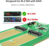 Vantec Dual M.2 SSD RAID PCIe x4 Host Card (UGT-M2PC300R), Green