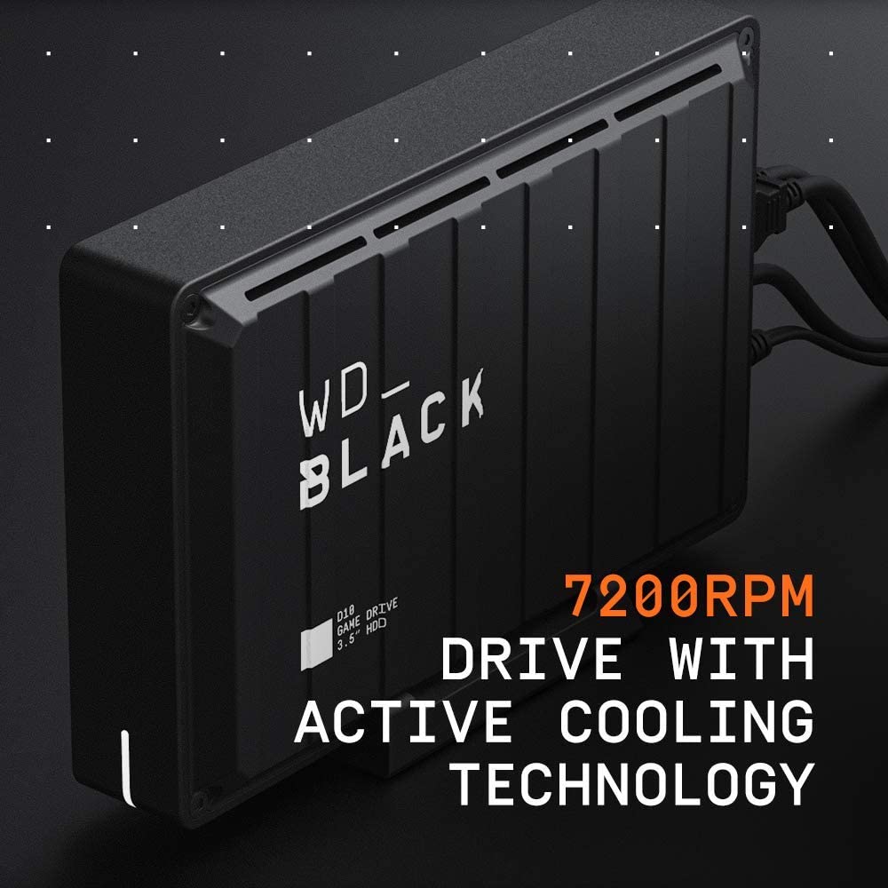 Western digital WD_BLACK 8TB D10 Game Drive - Portable External Hard Drive HDD Compatible with Playstation, Xbox, PC, &amp; Mac - WDBA3P0080HBK-NESN 8TB PC, PS4, &amp; Xbox Hard Drive
