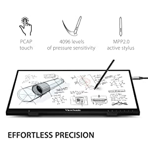 ViewSonic ID2456 24 Inch Touch Display Tablet with Active Stylus, Advanced Ergonomics and USB C for Digital Writing, Graphics Drawing, Remote Teaching, Distance Learning