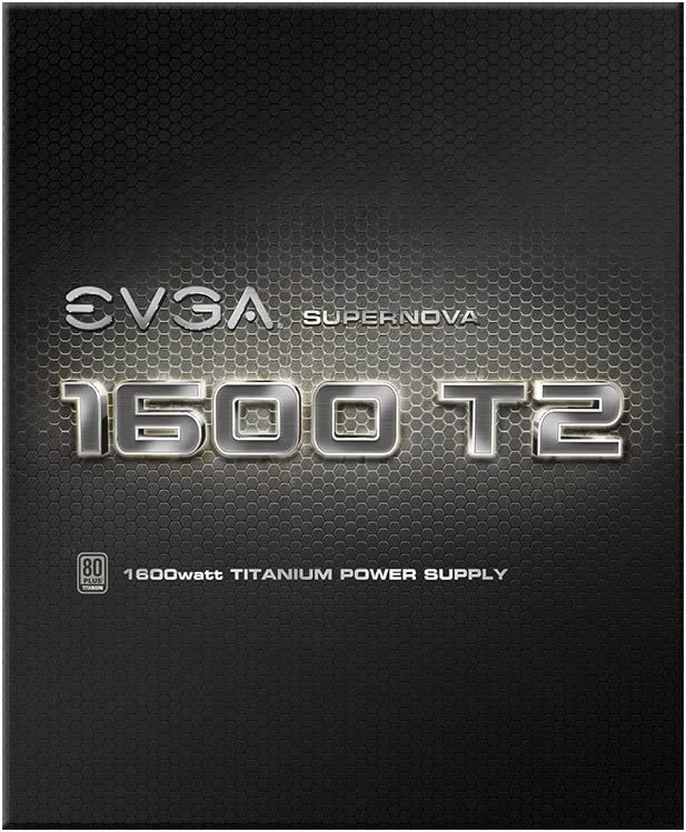 EVGA SuperNOVA 1600 T2 80+ TITANIUM, 1600W ECO Mode Fully Modular NVIDIA SLI and Crossfire Ready 10 Year Warranty Power Supply 220-T2-1600-X1 1600 Watt Supernova