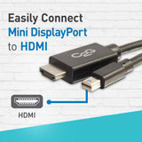 C2g/ cables to go C2G Mini Display Port Adapter, Display Port to HDMI, Male to Male, Black, 6 Feet (1.82 Meters), Cables to Go 54421 Mini DisplayPort To HDMI Cables 6 Feet Black