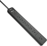 APC Surge Protector Power Strip, PE76, 1440 Joule, Flat Plug, 7 Outlet Strip Black