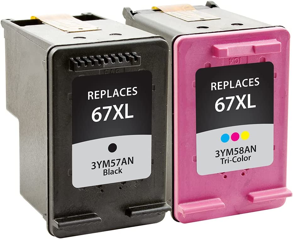 Clover imaging group Clover Remanufactured High Yield Ink Cartridges Replacement for HP 67XL | Black &amp; Tri-Color 2 Pack XL