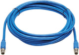 Tripp Lite M12 X-Code Cat6a Shielded Ethernet Cable, 10G F/UTP CMR-LP (M/M), IP68, 60W Power Over Ethernet, Blue, 9.8 Feet / 3 Meters, (NM12-6A1-03M-BL) M12 Cable 9.8 ft / 3M