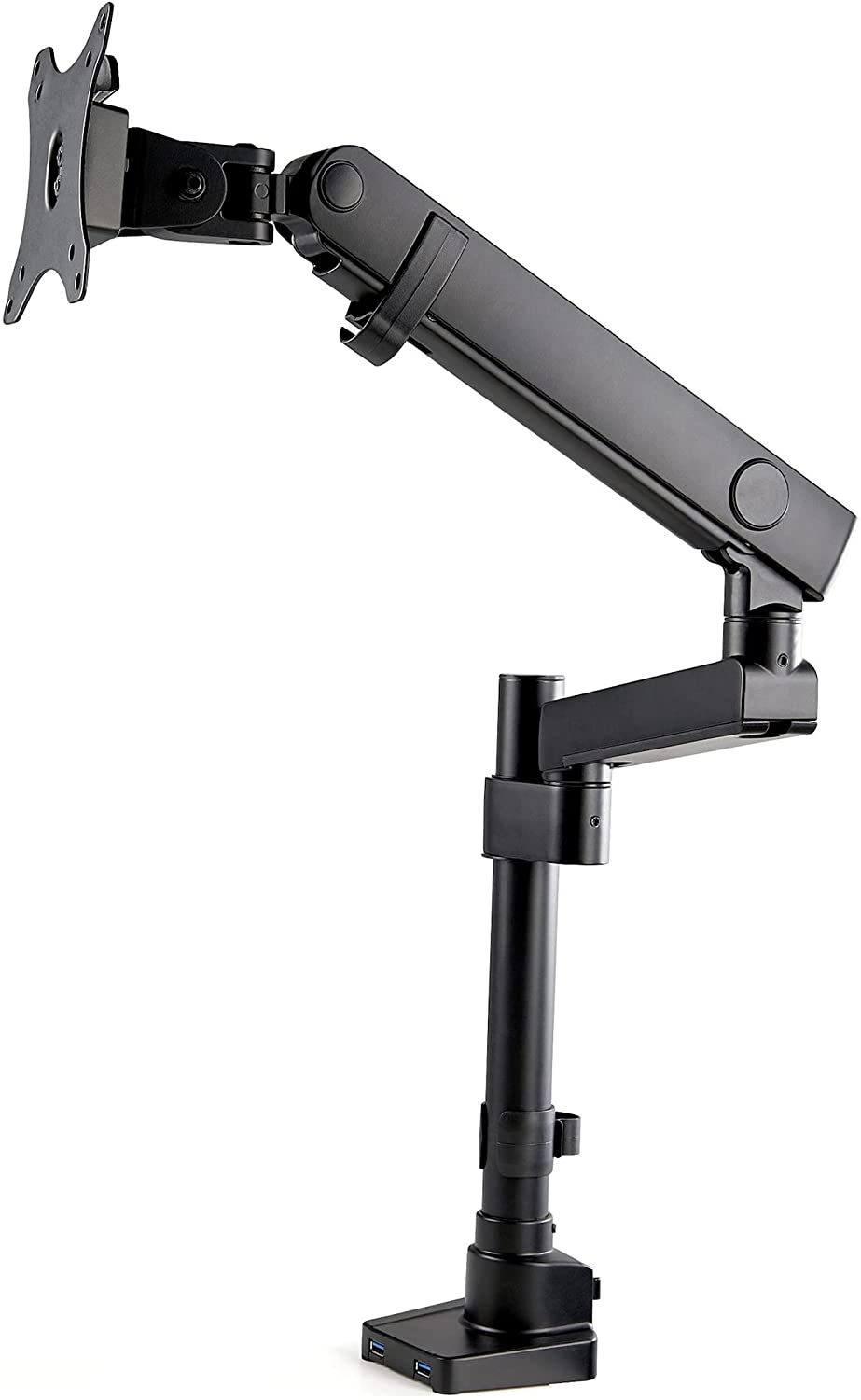 StarTech.com Desk Mount Monitor Arm with 2x USB 3.0 Ports - Pole Mount Full Motion Single Arm Monitor Mount, up to 8kg VESA Display - Ergonomic Articulating Monitor Arm - Clamp/Grommet (ARMPIVOT2USB3)