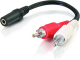 C2g/ cables to go C2G 40424 Value Series One 3.5mm Stereo Female to Two RCA Stereo Male Y-Cable, Black (6 Inch)