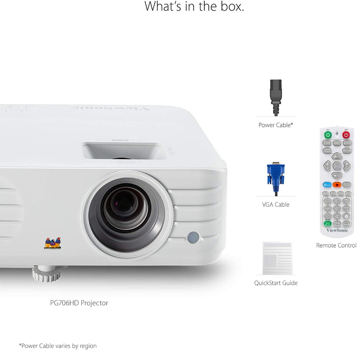 ViewSonic PG706HD 4000 Lumens Full HD 1080p Projector with RJ45 Lan Control Vertical Keystoning HDMI USB for Home and Office