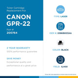 Clover imaging group Clover Replacement Toner Cartridge for Canon 0386B003AA (GPR-22) | Black
